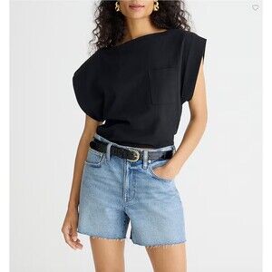 J.CREW High-Rise Denim Short 27 Elliot Wash Blue Cut-Offs Jeans NWT B57